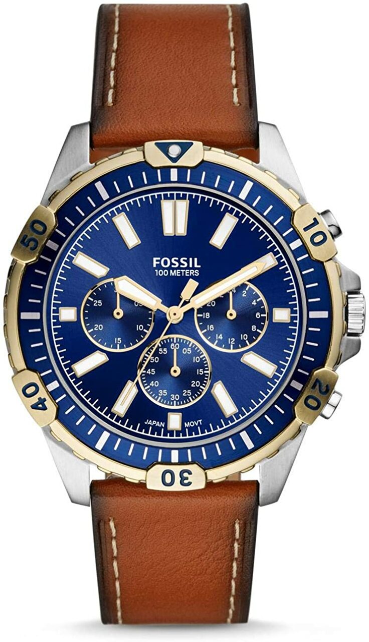 Buy Fossil Men's Chronograph Quartz Leather Strap Blue Dial 44mm Watch FS5625 in Pakistan