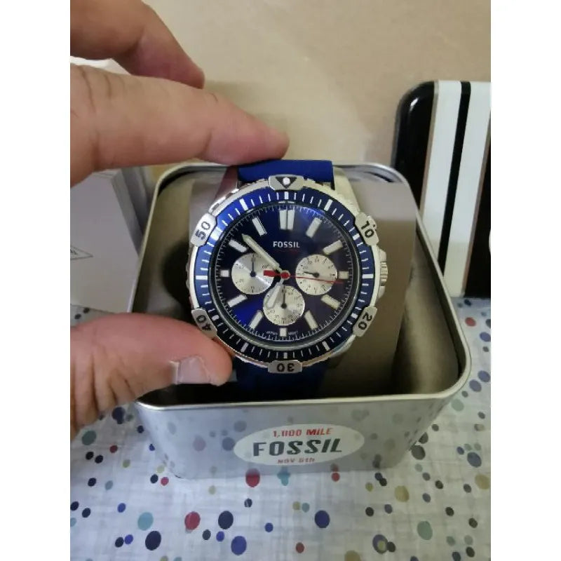 Buy Men's Chronograph Quartz Garrett Blue Silicone Strap Blue Dial 44Mm Watch in Pakistan