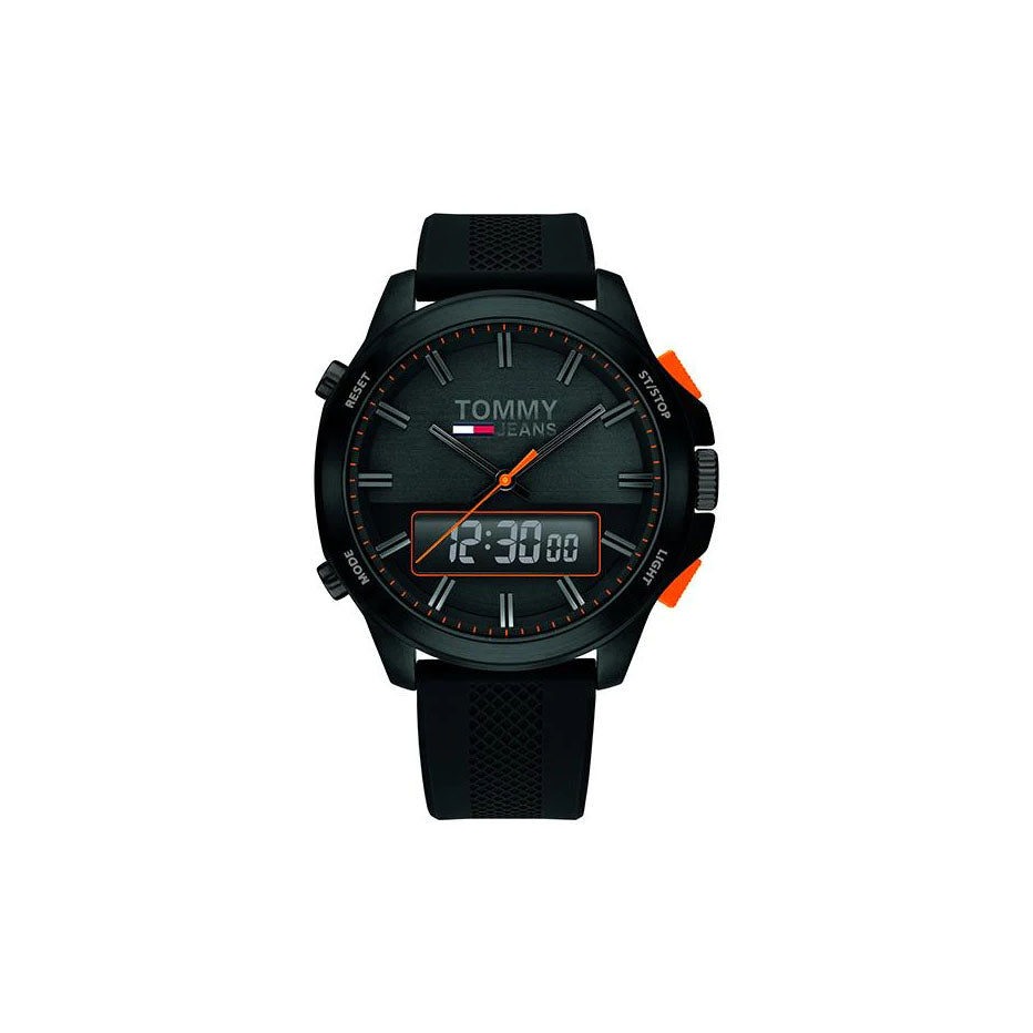 Buy Tommy Hilfiger Mens Analog Digital Silicone Strap Black Dial 46mm Watch - 1791763 in Pakistan