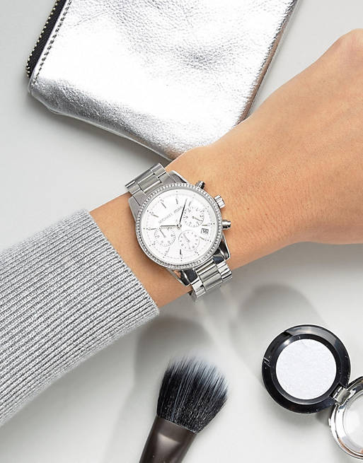 Buy Michael Kors Womens Quartz Ritz Silver Stainless Steel White Dial 37mm Watch - Mk6428 in Pakistan