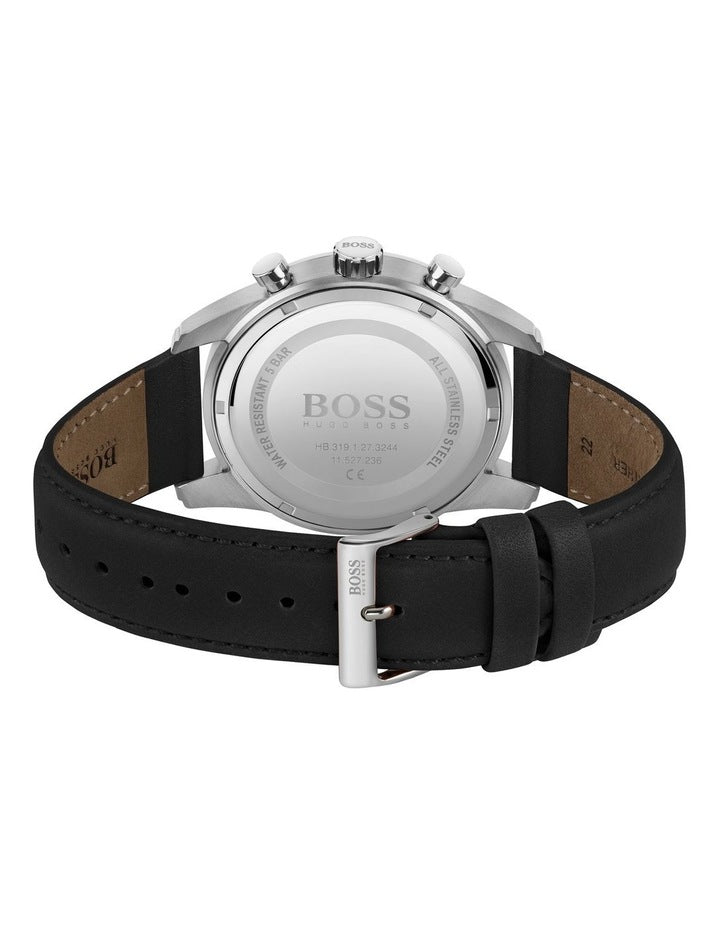 Buy Hugo Boss Quartz Black Leather Strap Black Dial 44mm Watch for Men - 1513782 in Pakistan