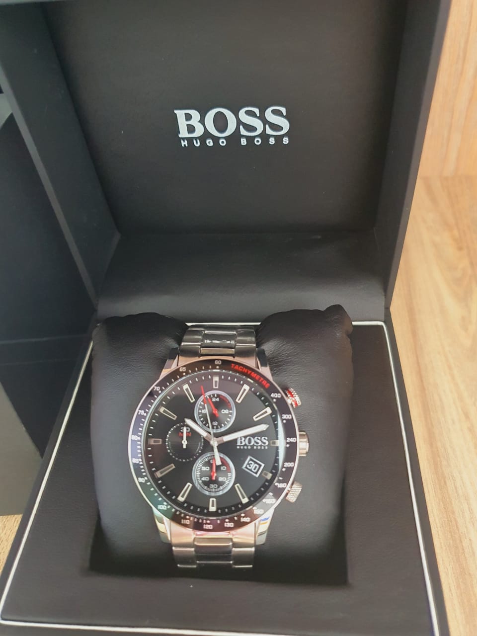 Buy Hugo Boss Mens Chronograph Quartz Rafale Stainless Steel Black Dial 44mm Watch - 1513509 in Pakistan