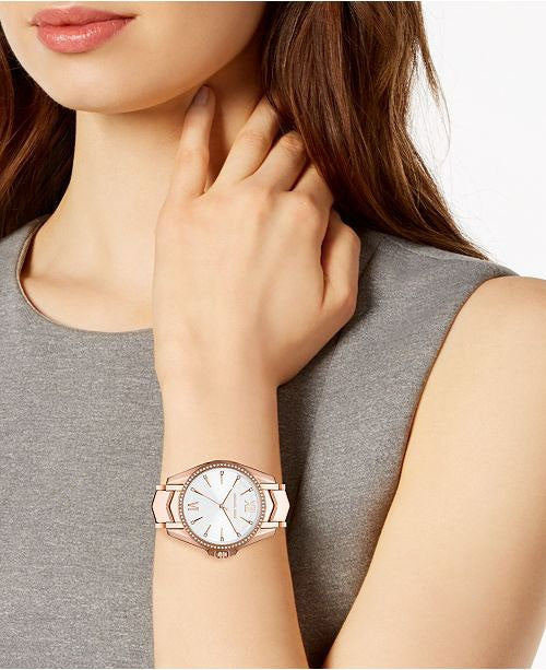 Buy Michael Kors Womens Quartz Whitney Rose Gold Stainless Steel White Dial 38mm Watch - Mk6694 in Pakistan
