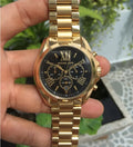 Buy Michael Kors Womens Chronograph Quartz Bradshaw Gold Stainless Steel Black Dial 43mm Watch - Mk5739 in Pakistan