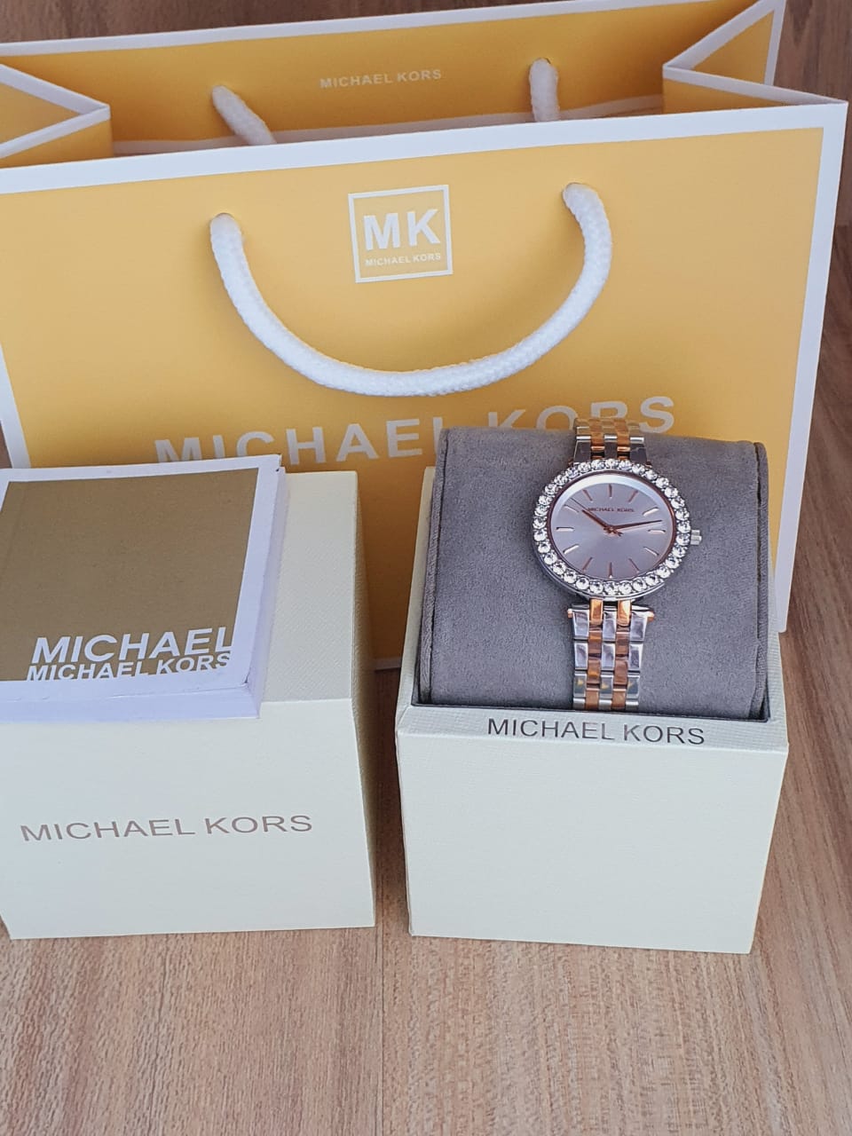 Buy Michael Kors Womens Quartz Darci Two Tone Diamonds Stainless Steel Silver Dial 35mm Watch - Mk4515 in Pakistan