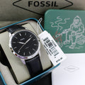 Buy Men's Quartz Minimalist Black Leather Strap Black Dial 44Mm Watch in Pakistan
