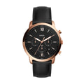 Buy Fossil Men's Chronograph Quartz Black Leather Strap Black Dial 44mm Watch FS5381 in Pakistan