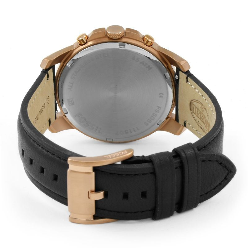Buy Men's Quartz Analog Grey Dial Black Leather Strap Watch in Pakistan