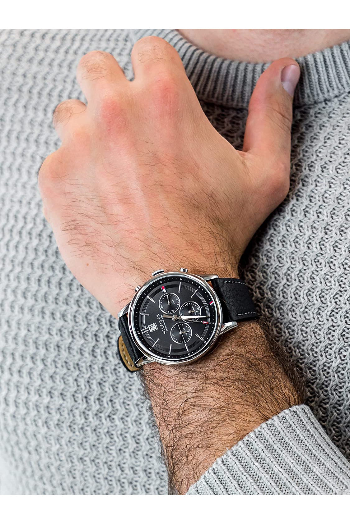 Buy Tommy Hilfiger Quartz Leather Strap Black Dial 44mm Watch for Men - 1791630 in Pakistan
