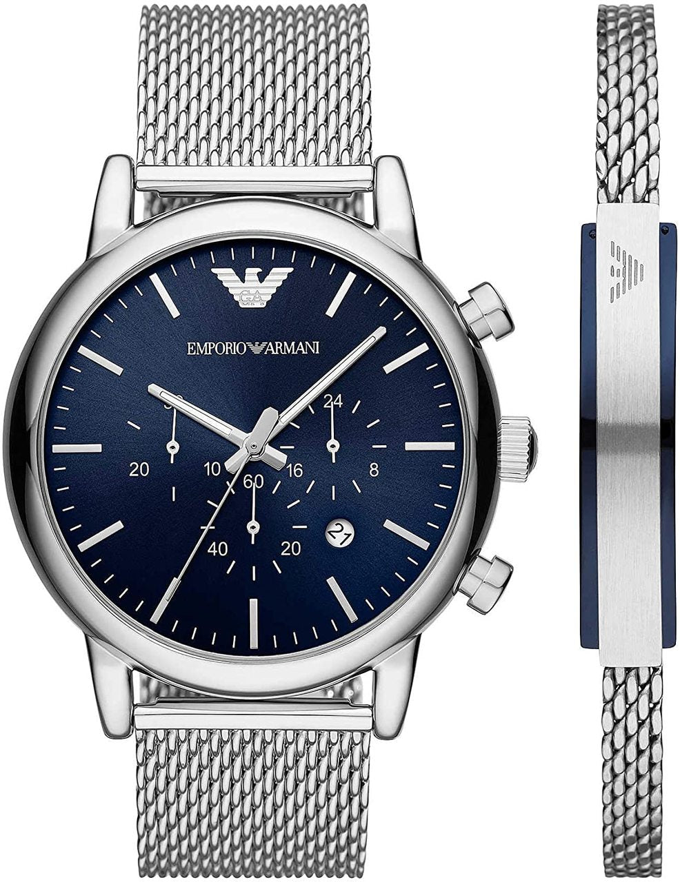 Buy Emporio Armani Men’s Chronograph Quartz Stainless Steel Blue Dial 43mm Watch - AR80038 in Pakistan
