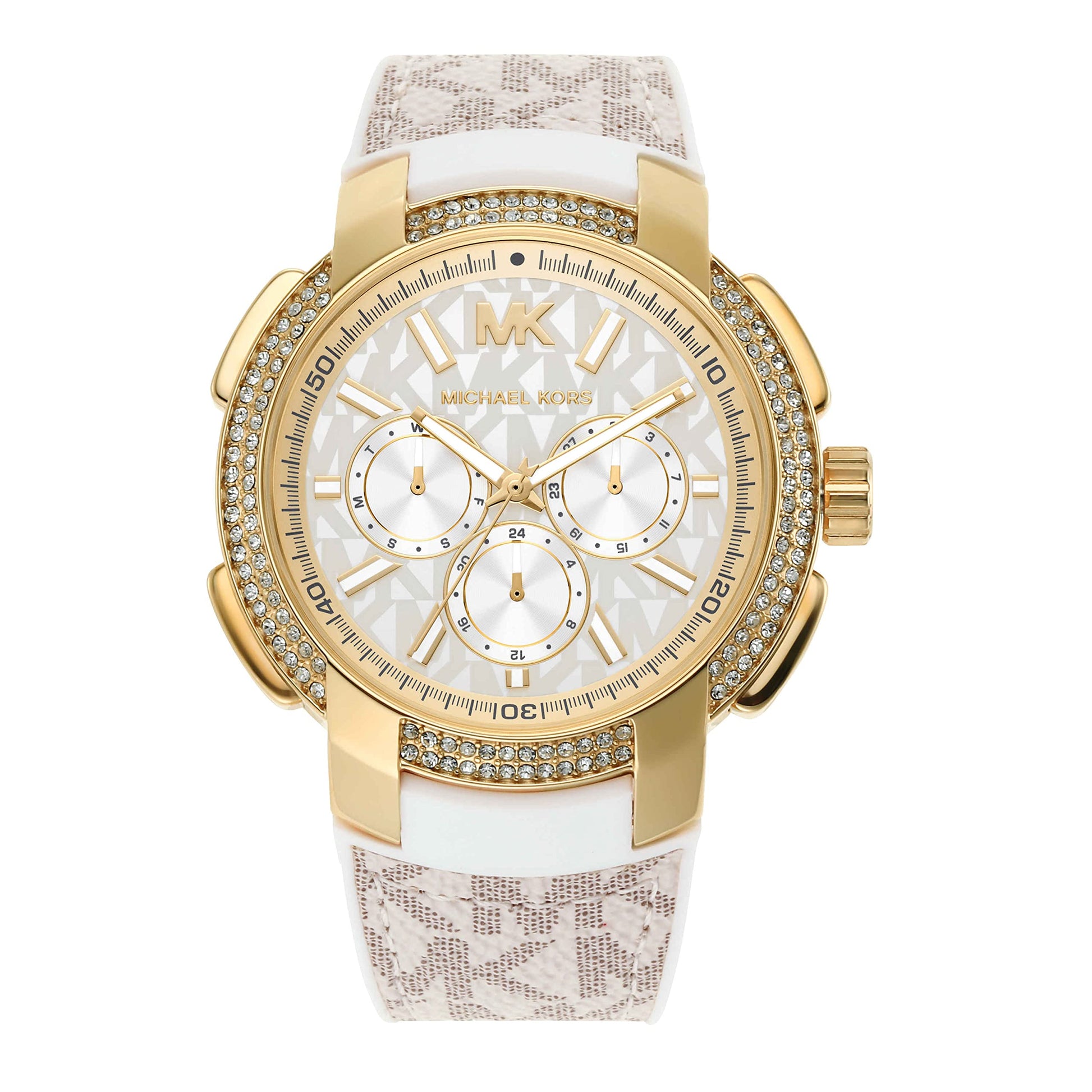 Buy Michael Kors Womens Quartz Sidney White Silicone Strap White Dial 42mm Watch - Mk7221 in Pakistan
