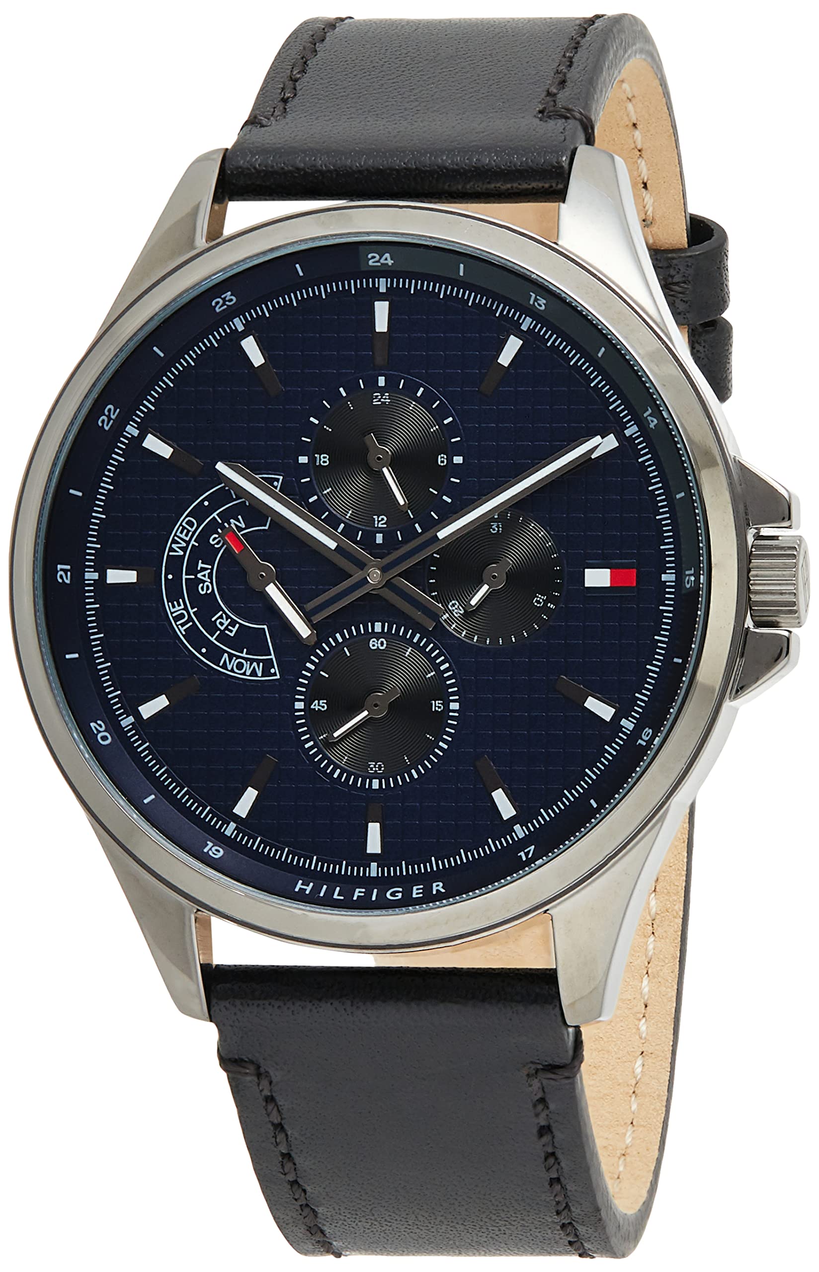 Buy Tommy Hilfiger Quartz Leather Strap Blue Dial 44mm Watch for Men - 1791616 in Pakistan