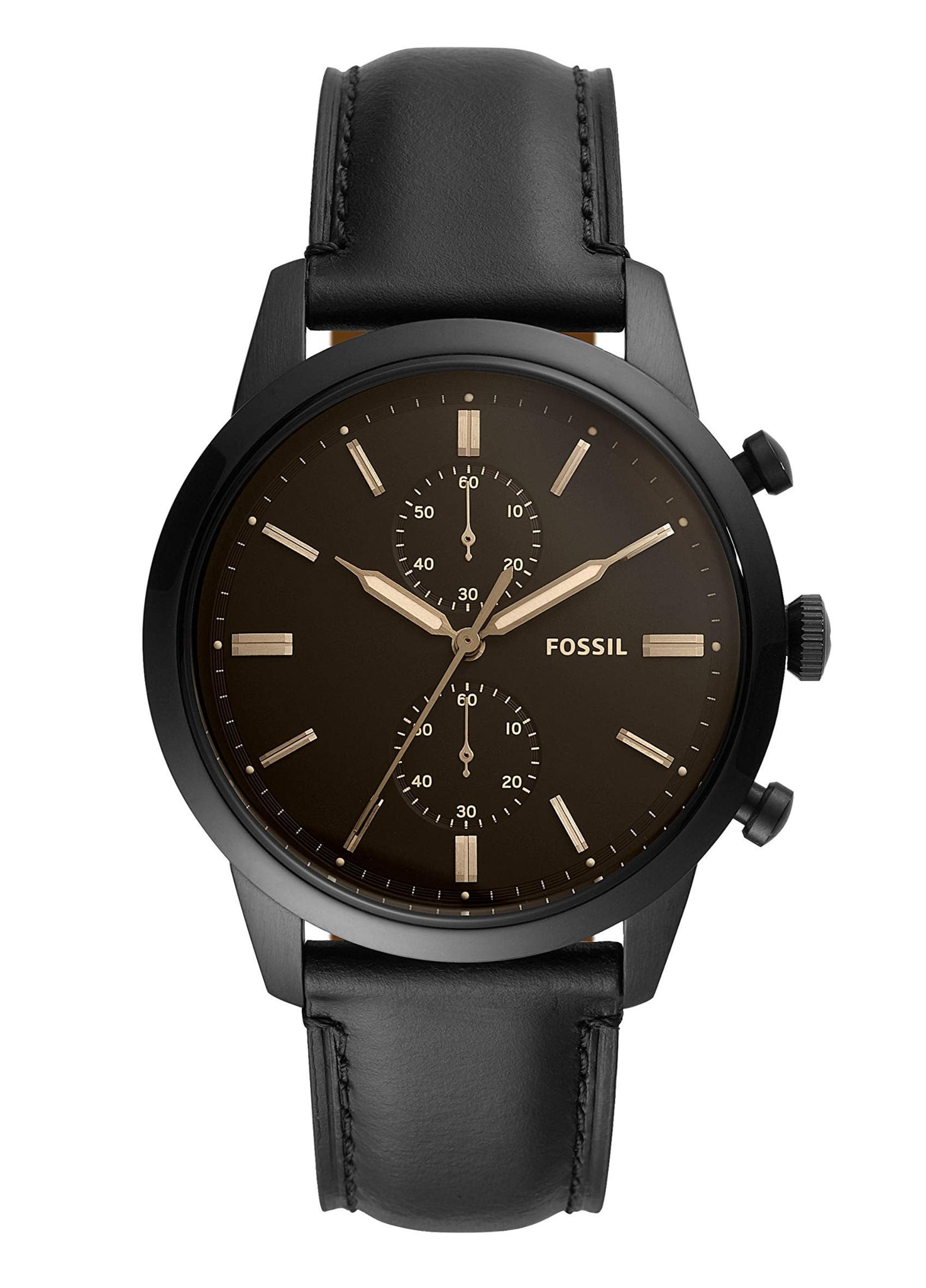 Buy Fossil Men's Chronograph Quartz Leather Strap Black Dial 44mm Watch FS5585 in Pakistan