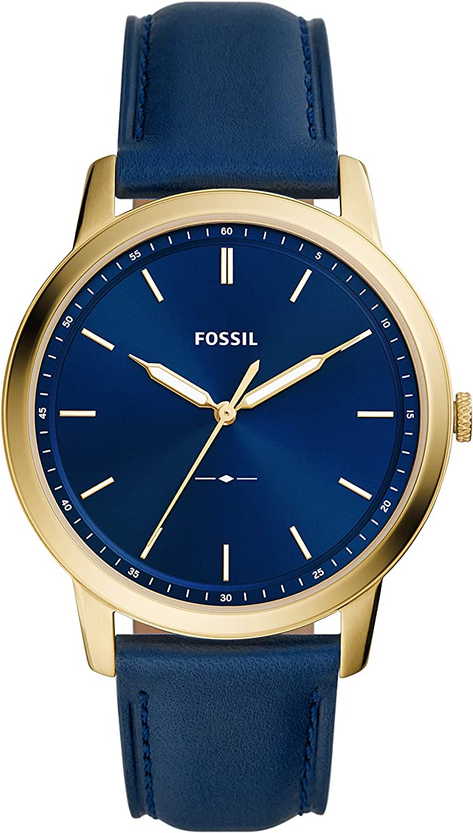 Buy Men's Quartz The Minimalist Blue Leather Strap Blue Dial 44Mm Watch in Pakistan