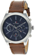 Buy Tommy Hilfiger Mens Quartz Brown Leather Strap Blue Dial 44mm Watch - 1791741 in Pakistan