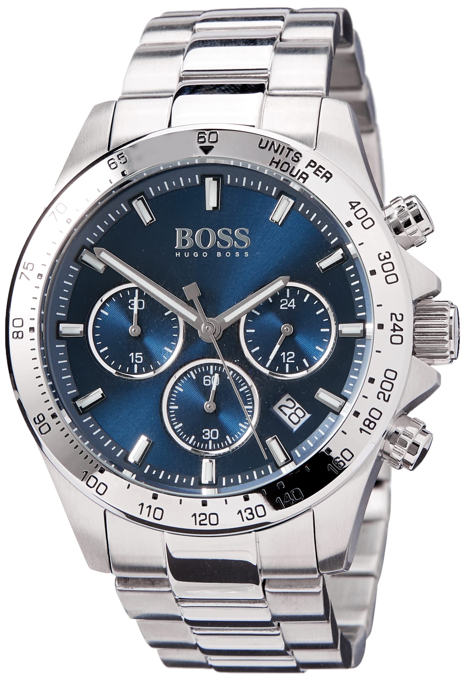 Buy Hugo Boss Mens Chronograph Hero Sport Stainless Steel Blue Dial 45mm Watch - 1513755 in Pakistan