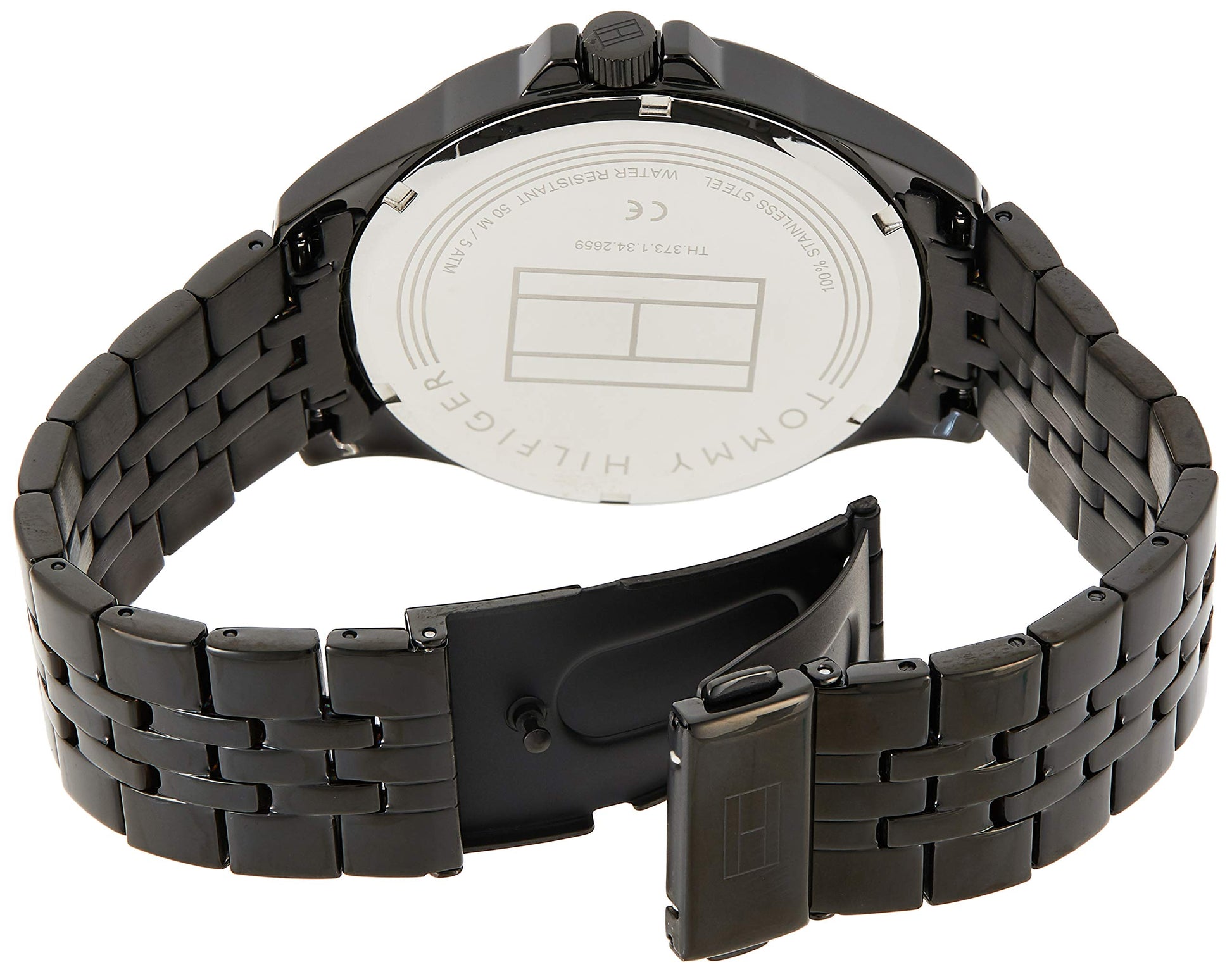 Buy Tommy Hilfiger Chronograph Quartz Stainless Steel Black Dial 44mm Watch for Men - 1791611 in Pakistan