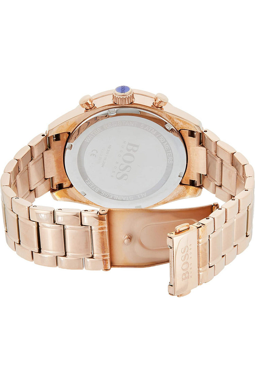 Buy Hugo Boss Mens Chronograph Quartz Trophy Rose Gold Stainless Steel Grey Dial 44mm Watch - 1513632 in Pakistan