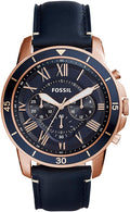 Buy Fossil Men's Chronograph Quartz Blue Leather Strap Blue Dial 43mm Watch FS5237 in Pakistan