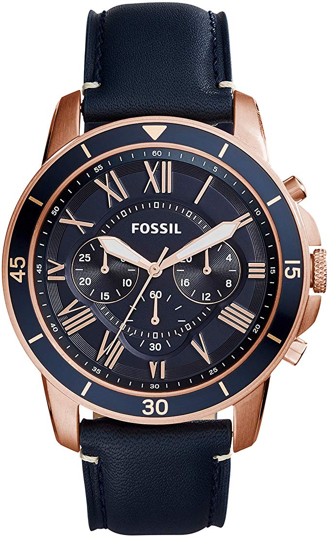 Buy Fossil Men's Chronograph Quartz Blue Leather Strap Blue Dial 43mm Watch FS5237 in Pakistan