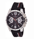 Buy Tommy Hilfiger Mens Quartz Silicone Strap Black Dial 46mm Watch - 1791473 in Pakistan