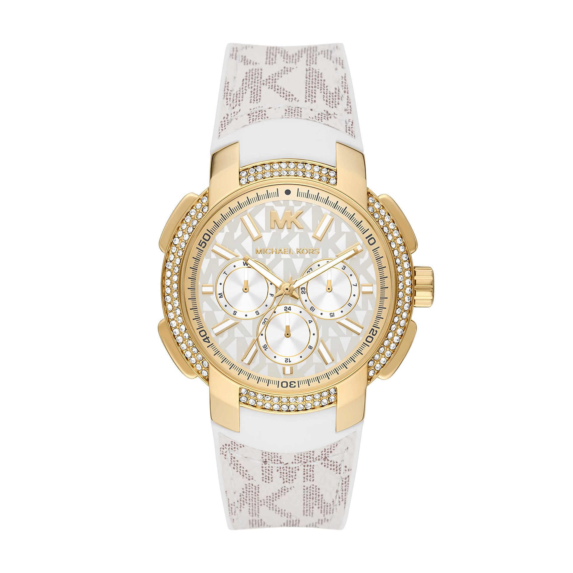 Buy Michael Kors Womens Quartz Sidney White Silicone Strap White Dial 42mm Watch - Mk7221 in Pakistan