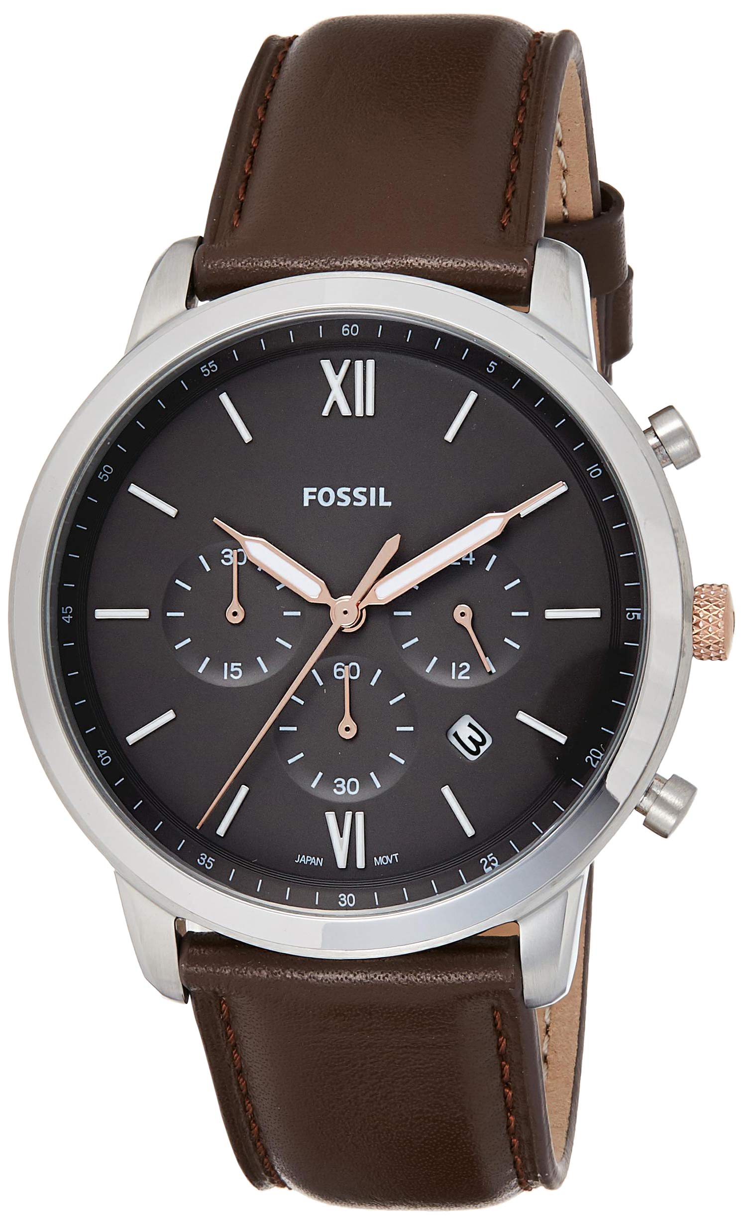 Buy Fossil Men's Chronograph Quartz Brown Leather Strap Grey Dial 44mm Watch FS5408 in Pakistan