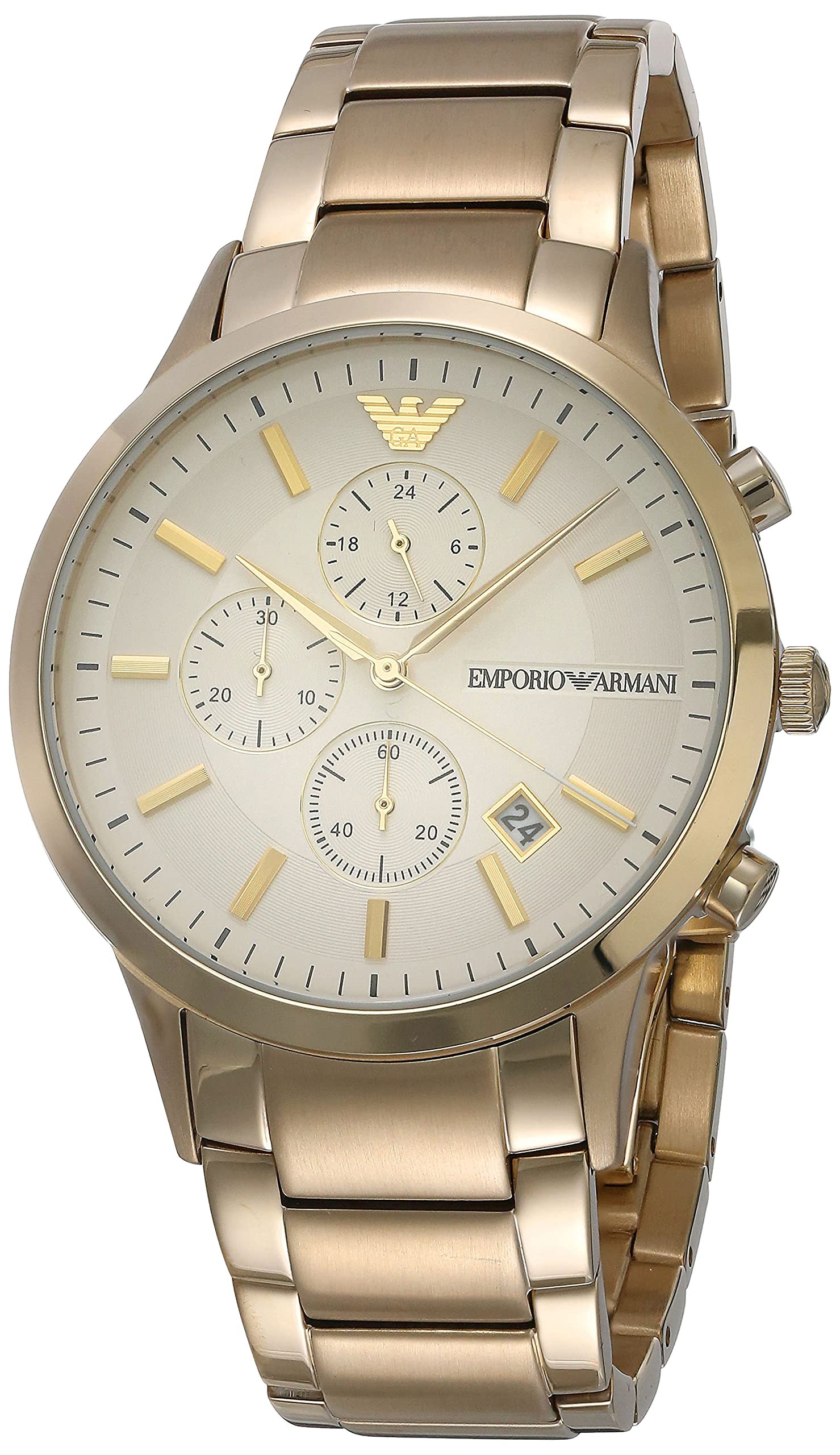 Buy Emporio Armani Mens Chronograph Quartz Stainless Steel Off White Dial 43mm Watch - Ar11332 in Pakistan