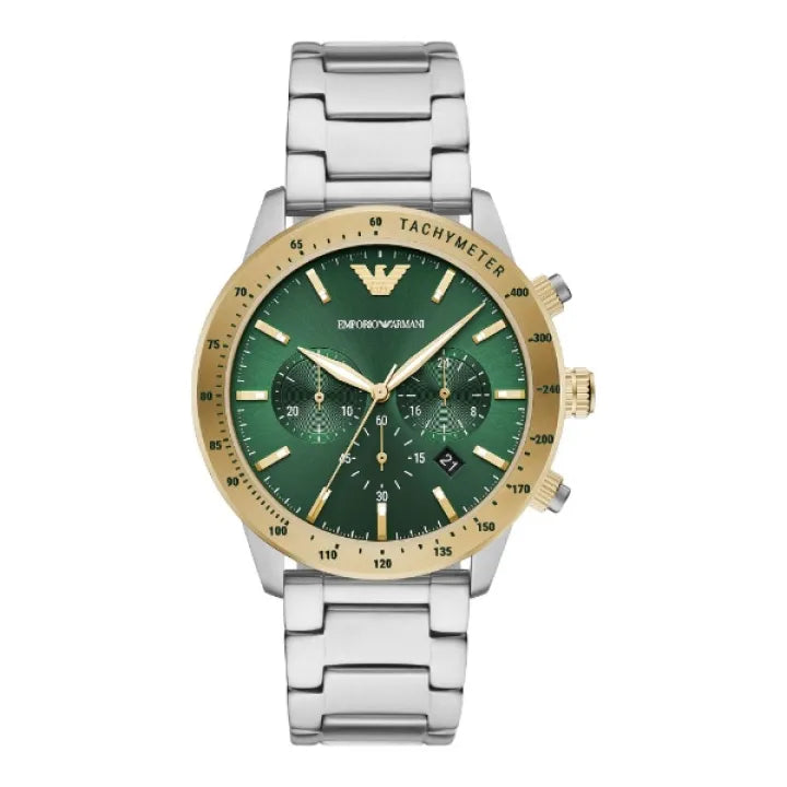 Buy Emporio Armani Mario Mens Quartz Stainless Steel Green Dial 43mm Watch - Ar11454 in Pakistan