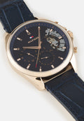Buy Tommy Hilfiger Mens Quartz Leather Strap Blue Dial 44mm Watch - 1710451 in Pakistan