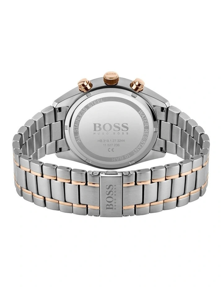 Buy Hugo Boss Mens Chronograph Champion Silver Stainless Steel Black Dial 44mm Watch - 1513819 in Pakistan