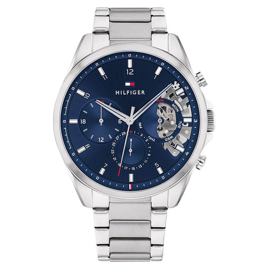 Buy Tommy Hilfiger Mens Quartz Silver Stainless Steel Blue Dial 44mm Watch - 1710448 in Pakistan
