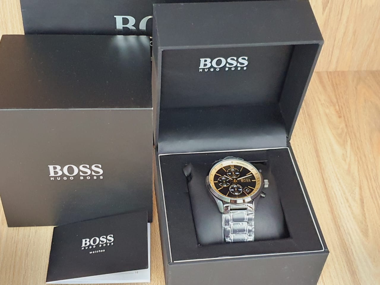 Buy Hugo Boss Chronograph Quartz Stainless Steel Strap Black Dial 44mm Watch for Men - 1513578 in Pakistan