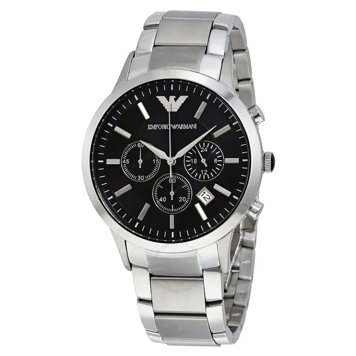 Buy Emporio Armani Mens Chronograph Quartz Stainless Steel Black Dial 43mm Watch - Ar2434 in Pakistan