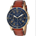 Buy Fossil Men's Quartz Brown Leather Strap Blue Dial 44mm Watch FS5268 in Pakistan