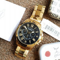 Buy Men's Chronograph Quartz Grant Gold Stainless Steel Strap Black Dial 44Mm Watch in Pakistan