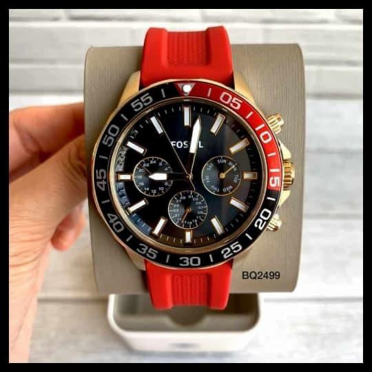 Buy Men's Quartz Bannon Red Silicone Strap Black Dial 45Mm Watch in Pakistan