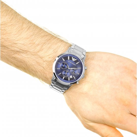 Buy Emporio Armani Men's Chronograph Quartz Stainless Steel Blue Dial 41mm Watch AR2448 in Pakistan