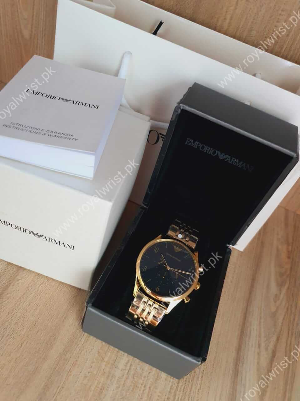 Buy Emporio Armani Mens Analogue Quartz Stainless Steel Black Dial 41mm Watch - Ar1893 in Pakistan