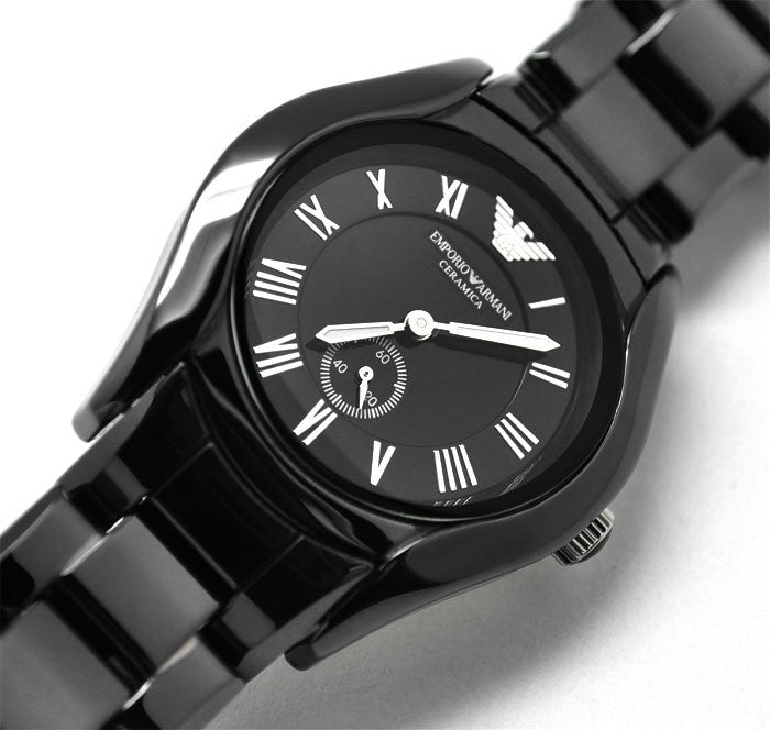 Buy Emporio Armani Women's Black Ceramic Dial Stainless Steel Strap Watch - AR1402 in Pakistan