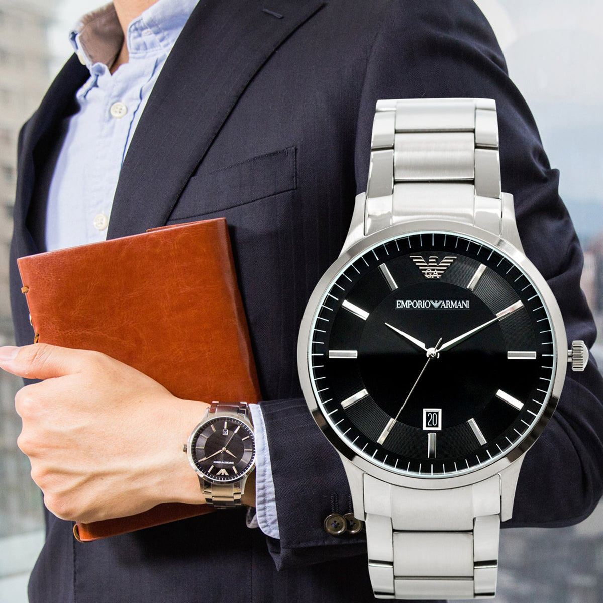 Buy Emporio Armani Mens Quartz Stainless Steel Black Dial 43mm Watch - Ar11181 in Pakistan