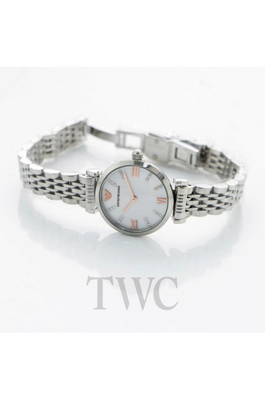 Buy Emporio Armani Women's Stainless Steel Mother of Pearl Dial 32mm Watch 11204 in Pakistan