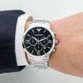 Buy Emporio Armani Men's Chronograph Stainless Steel Black Dial 44mm Watch AR11208 in Pakistan