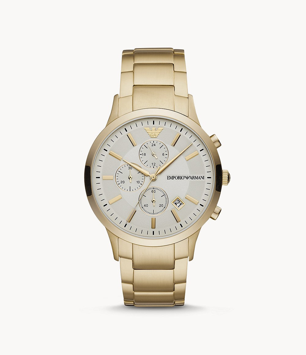 Buy Emporio Armani Mens Chronograph Quartz Stainless Steel Off White Dial 43mm Watch - Ar11332 in Pakistan