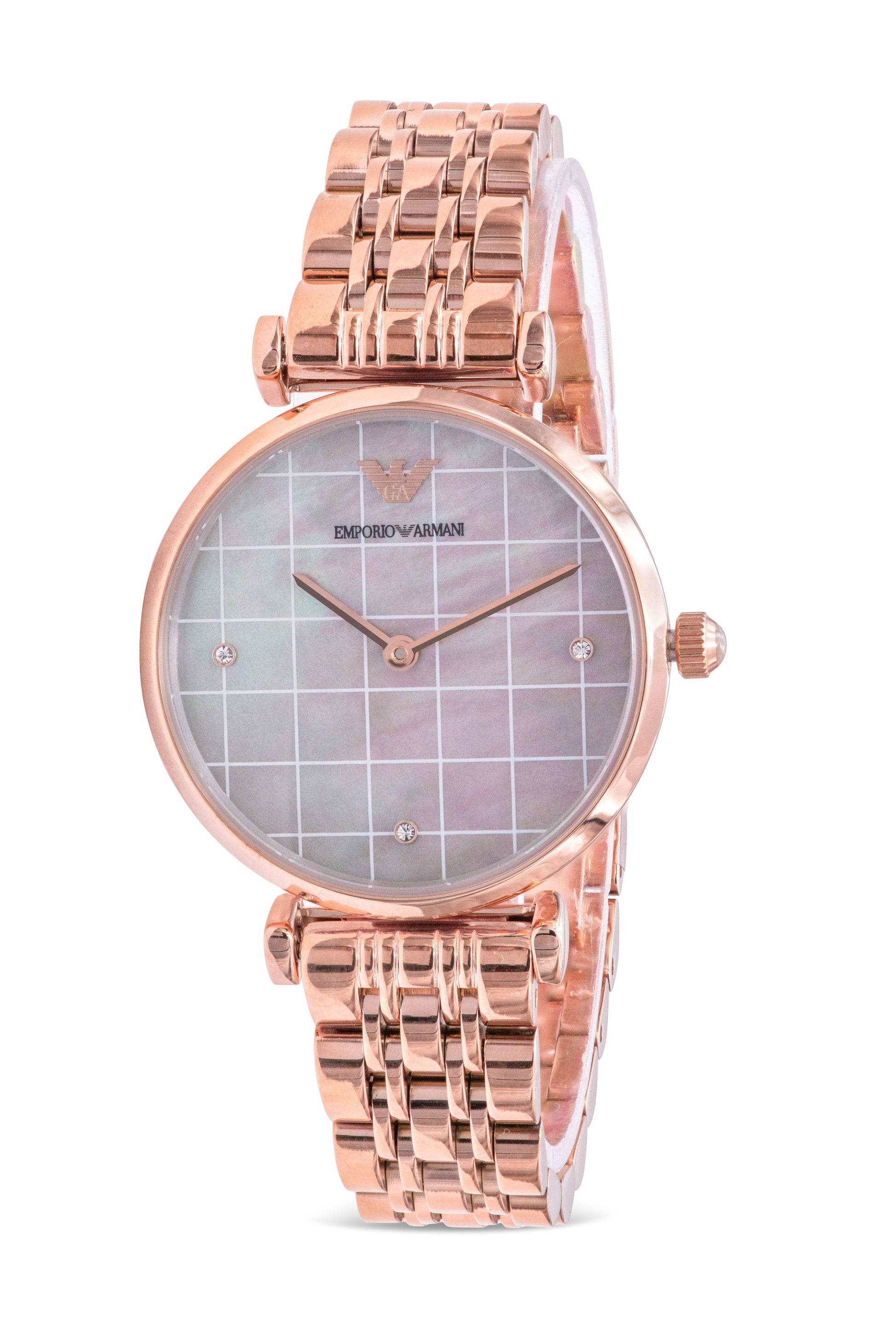 Buy Emporio Armani Womens Quartz Rose Gold Stainless Steel Mother Of Pearl Dial 32mm Watch - Ar11385 in Pakistan