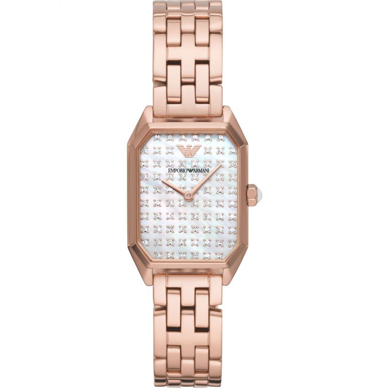 Buy Emporio Armani Womens Quartz Rose Gold Stainless Steel Mother Of Pearl Dial 24mm Watch - Ar11389 in Pakistan