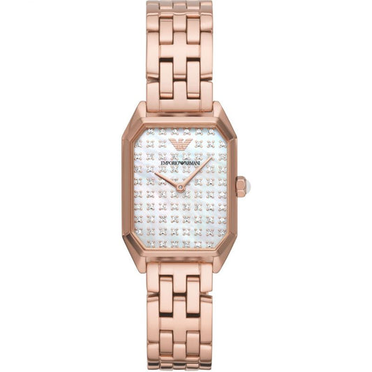 Buy Emporio Armani Womens Quartz Rose Gold Stainless Steel Mother Of Pearl Dial 24mm Watch - Ar11389 in Pakistan