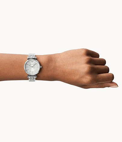 Buy Emporio Armani Women's Quartz Rose Gold Stainless Steel Silver Dial 32mm Watch AR11446 in Pakistan