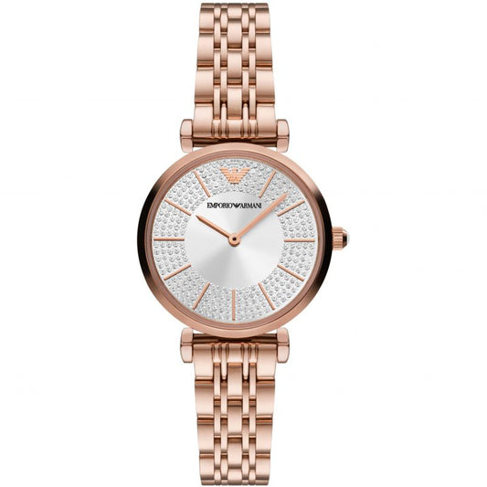 Buy Emporio Armani Women's Quartz Rose Gold Stainless Steel Silver Dial 32mm Watch AR11446 in Pakistan