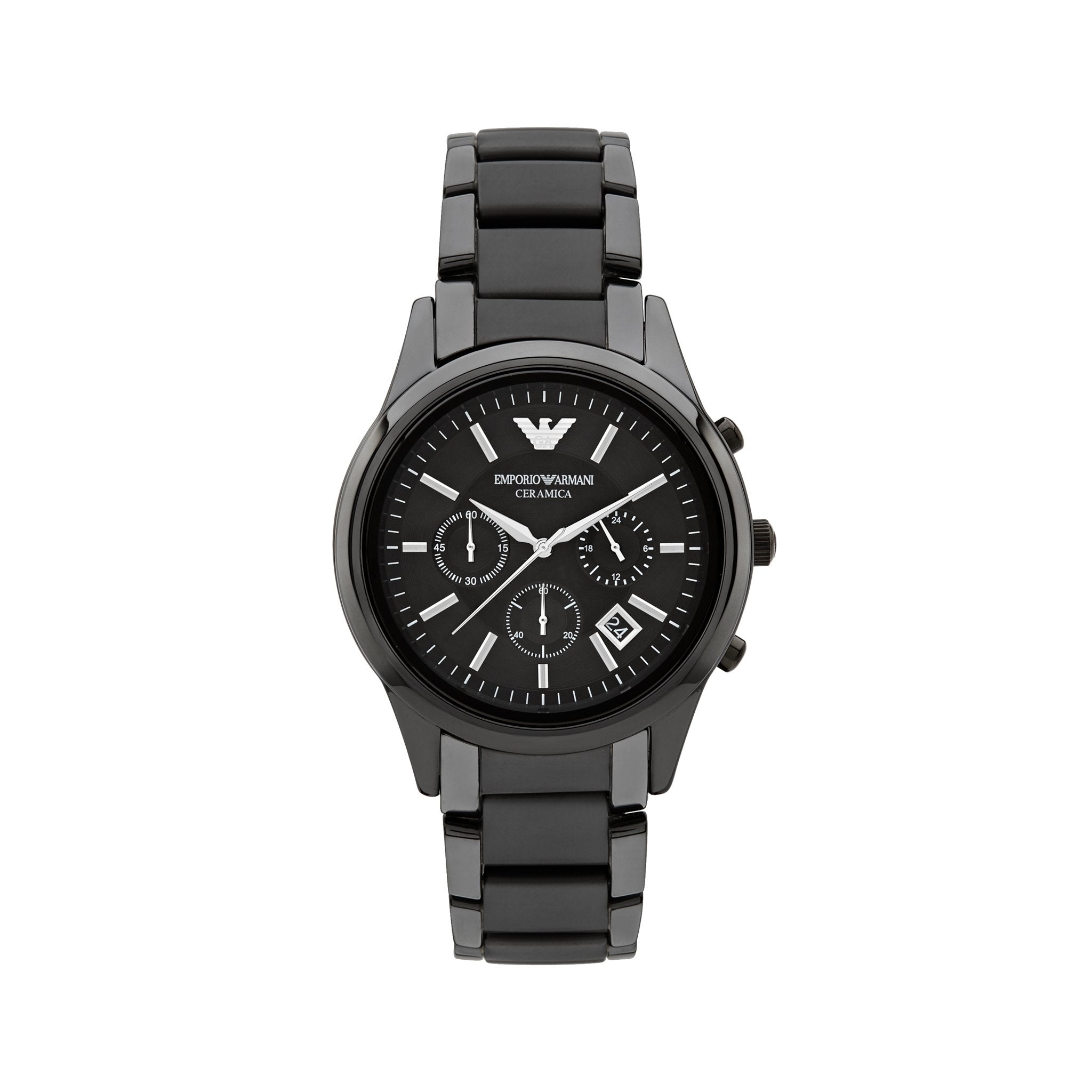Buy Emporio Armani Mens Chronograph Quartz Stainless Steel Black Dial 43mm Watch - Ar1452 in Pakistan